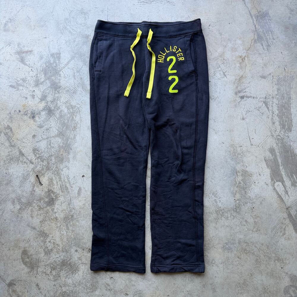 Vintage Y2K Hollister Baggy Sweatpants Navy Blue Neon S